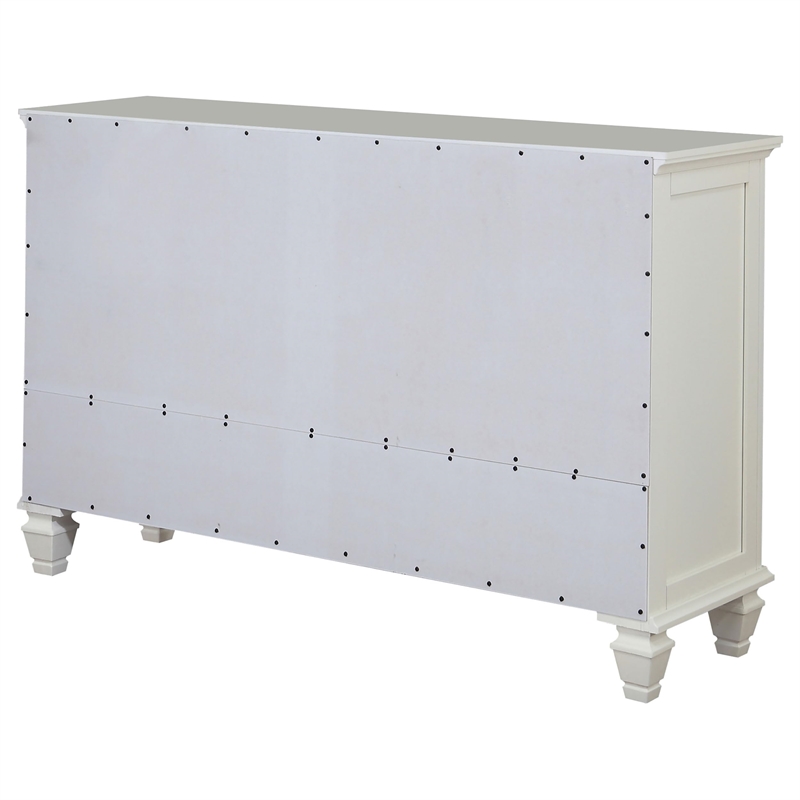 Pemberly Row 11-drawer Dresser with 2 Glass Doors in Cream White