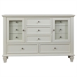 Pemberly Row 11-drawer Dresser with 2 Glass Doors in Cream White