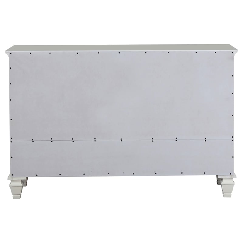 Pemberly Row 11-drawer Dresser with 2 Glass Doors in Cream White