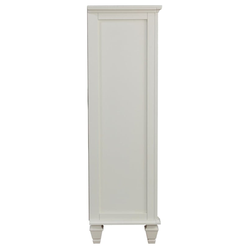 Pemberly Row 8-drawer Bedroom Door Chest with Shelving in Cream White