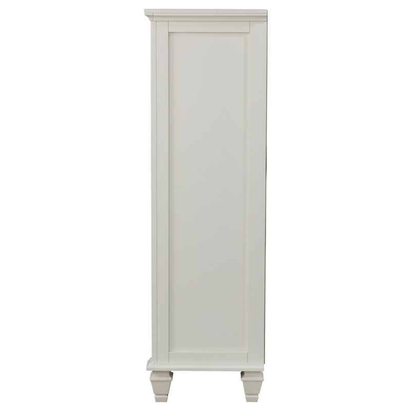 Pemberly Row 8-drawer Bedroom Door Chest with Shelving in Cream White