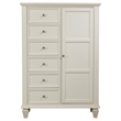 Pemberly Row 8-drawer Bedroom Door Chest with Shelving in Cream White