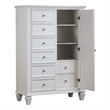 Pemberly Row 8-drawer Bedroom Door Chest with Shelving in Cream White