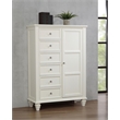 Pemberly Row 8-drawer Bedroom Door Chest with Shelving in Cream White