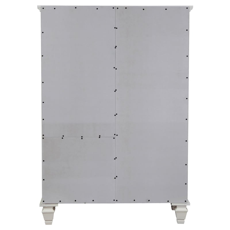 Pemberly Row 8-drawer Bedroom Door Chest with Shelving in Cream White