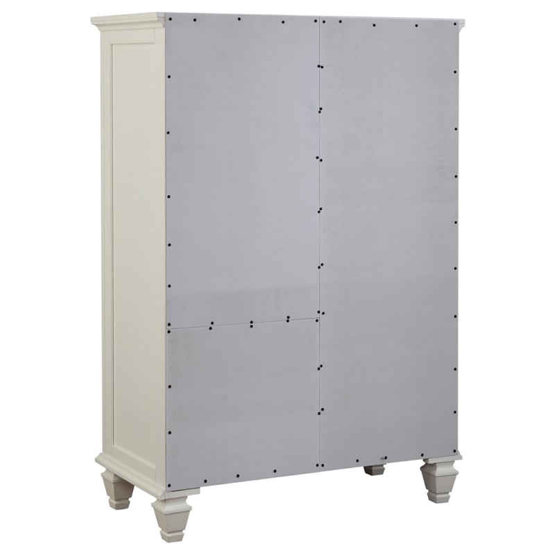 Pemberly Row 8-drawer Bedroom Door Chest with Shelving in Cream White