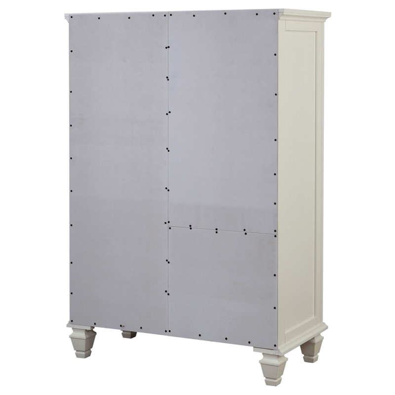 Pemberly Row 8-drawer Bedroom Door Chest with Shelving in Cream White