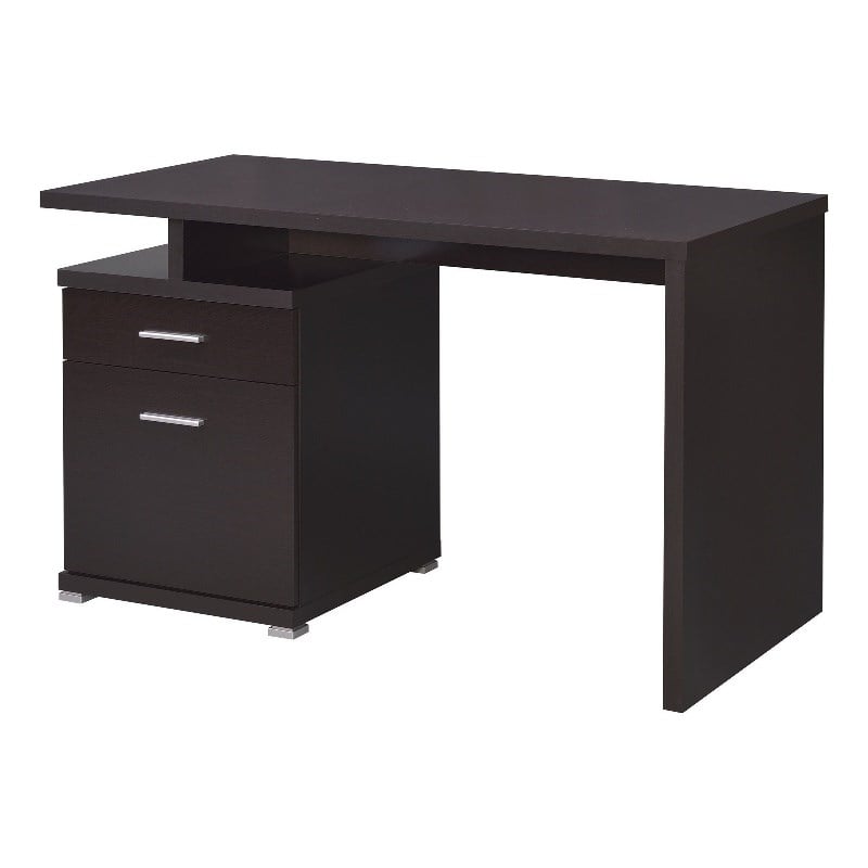 Pemberly Row 47-inch 2-drawer Office Computer Desk in Cappuccino