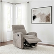 Pemberly Row Transitional Chenille Manual Glider Recliner in Sand