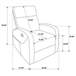 Pemberly Row Transitional Chenille Manual Glider Recliner in Sand