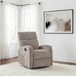 Pemberly Row Transitional Chenille Manual Glider Recliner in Sand
