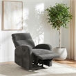 Pemberly Row Transitional Chenille Manual Glider Recliner in Charcoal Gray