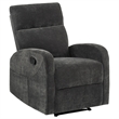 Pemberly Row Transitional Chenille Manual Glider Recliner in Charcoal Gray