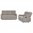 Pemberly Row 2-Piece Chenille Manual Reclining Sofa Set in Sand