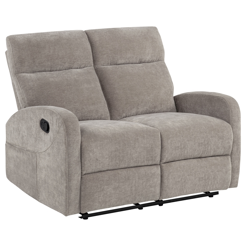 Pemberly Row 2-Piece Chenille Manual Reclining Sofa Set in Sand