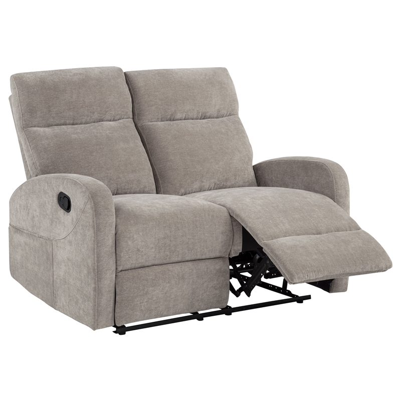 Pemberly Row 2-Piece Chenille Manual Reclining Sofa Set in Sand