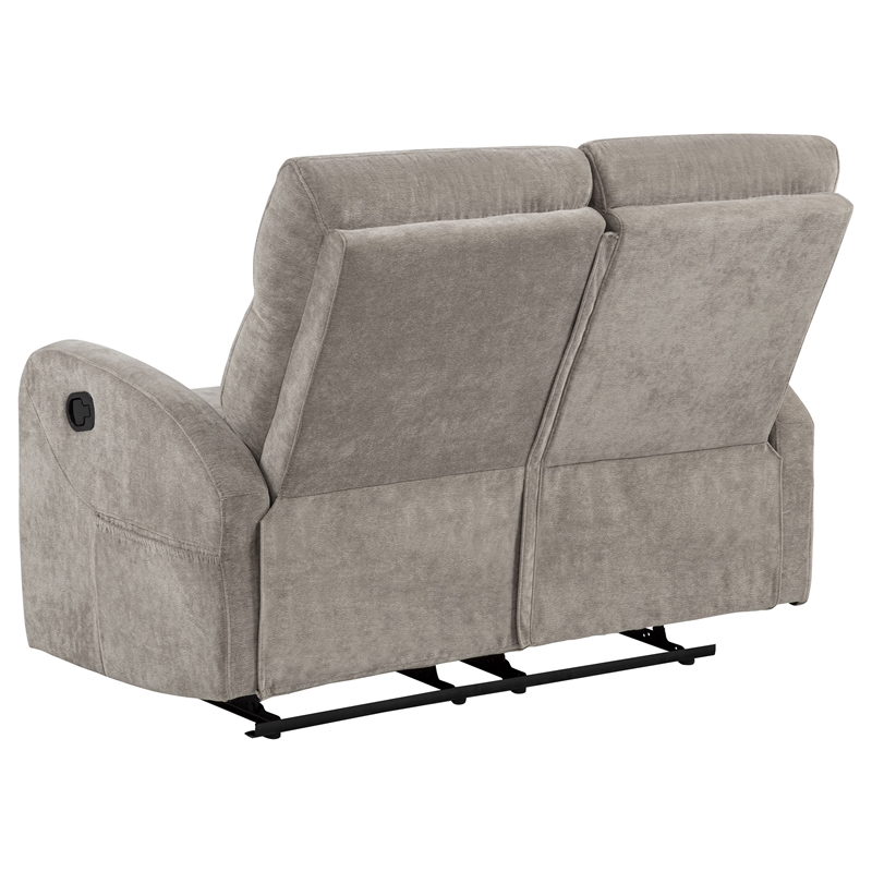 Pemberly Row 2-Piece Chenille Manual Reclining Sofa Set in Sand