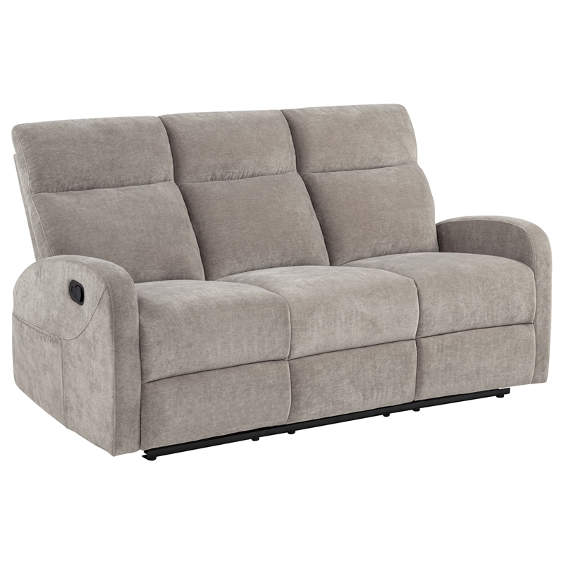 Pemberly Row 2-Piece Chenille Manual Reclining Sofa Set in Sand