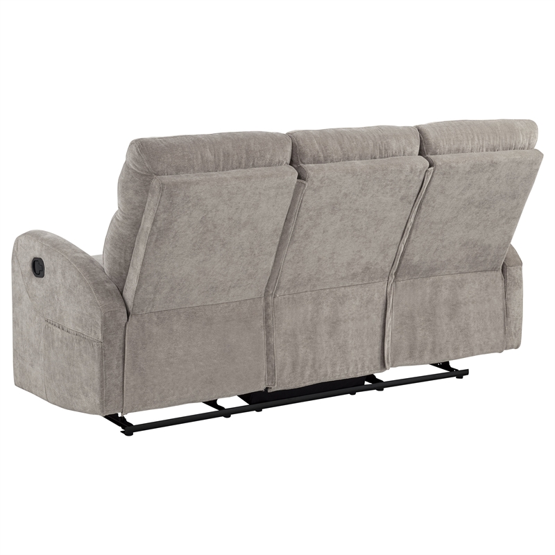 Pemberly Row 2-Piece Chenille Manual Reclining Sofa Set in Sand