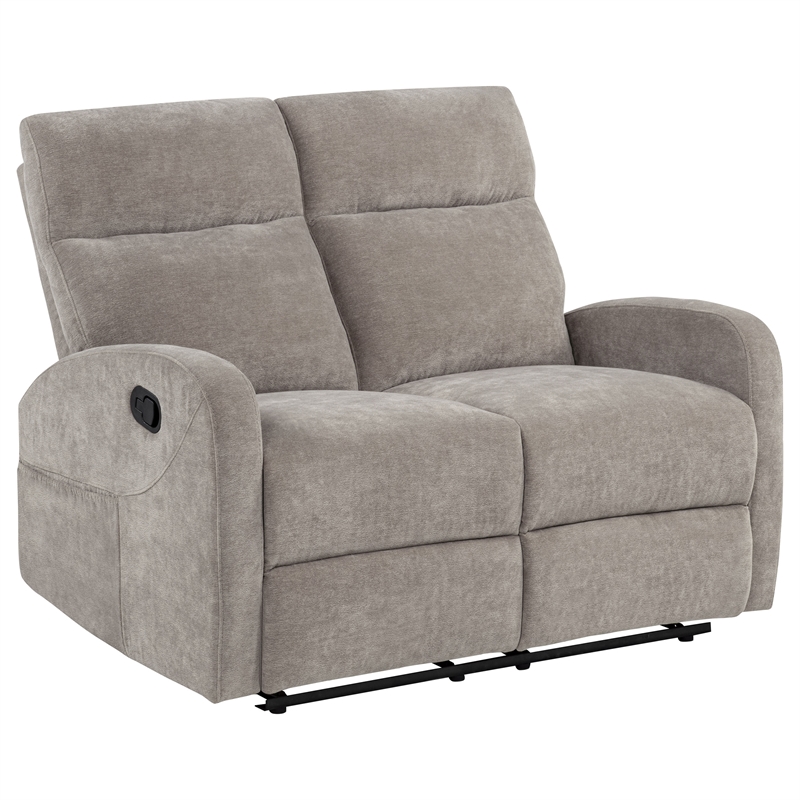 Pemberly Row 2-Piece Chenille Manual Reclining Sofa Set in Sand