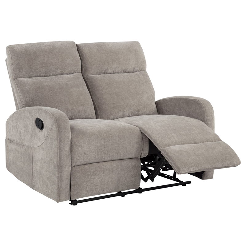 Pemberly Row 2-Piece Chenille Manual Reclining Sofa Set in Sand