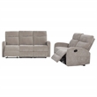 Pemberly Row 2-Piece Chenille Manual Reclining Sofa Set in Sand