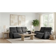 Pemberly Row 2-Piece Chenille Manual Reclining Sofa Set in Charcoal Gray