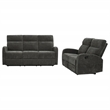 Pemberly Row 2-Piece Chenille Manual Reclining Sofa Set in Charcoal Gray