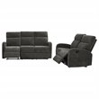 Pemberly Row 2-Piece Chenille Manual Reclining Sofa Set in Charcoal Gray