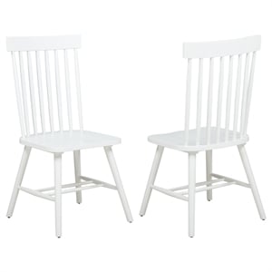 Pemberly Row 18&quot Spindle Back Wood Dining Side Chair in White