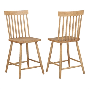 Pemberly Row 24&quot Wood Counter Height Dining Chair in Light Ash Brown
