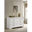 Pemberly Row Transitional 6-drawer Dresser with Bracket Feet in White