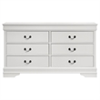 Pemberly Row Transitional 6-drawer Dresser with Bracket Feet in White