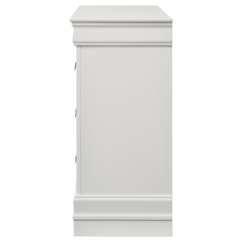 Pemberly Row Transitional 6-drawer Dresser with Bracket Feet in White