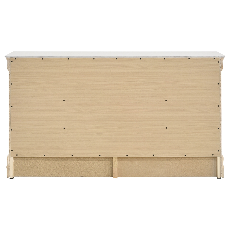 Pemberly Row Transitional 6-drawer Dresser with Bracket Feet in White
