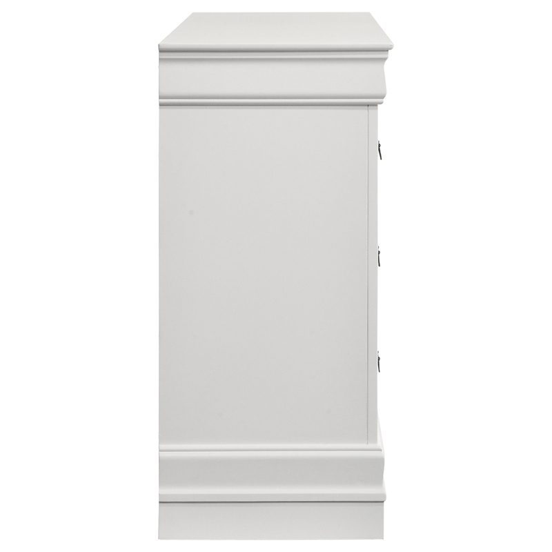 Pemberly Row Transitional 6-drawer Dresser with Bracket Feet in White
