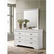 Pemberly Row Transitional 6-drawer Dresser and Mirror Set in White