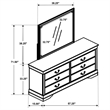 Pemberly Row Transitional 6-drawer Dresser and Mirror Set in White
