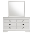 Pemberly Row Transitional 6-drawer Dresser and Mirror Set in White