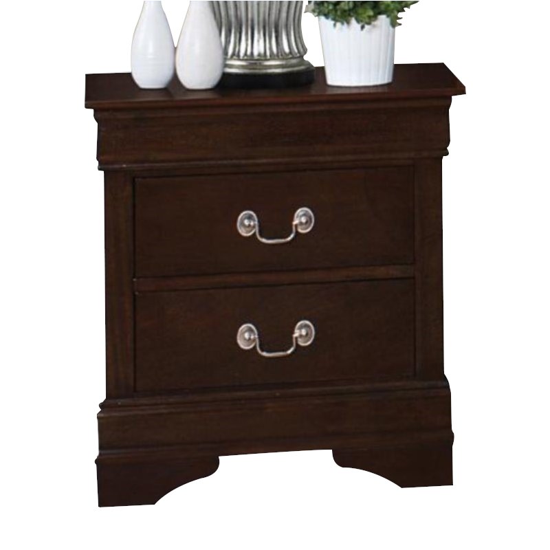 Pemberly Row 2-drawer Nightstand with Tapered Legs in Cappuccino