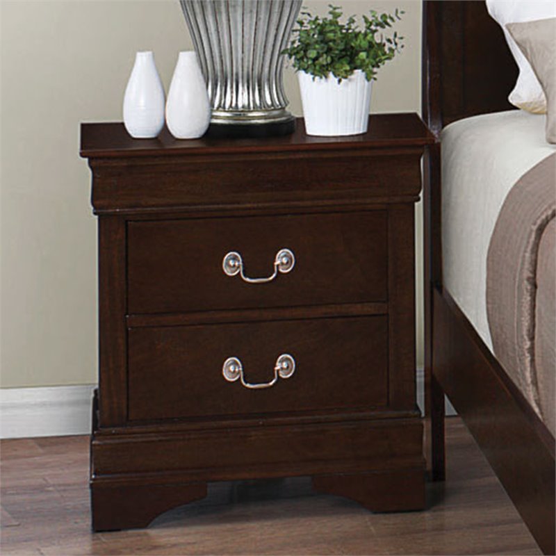 Pemberly Row 2-drawer Nightstand with Tapered Legs in Cappuccino