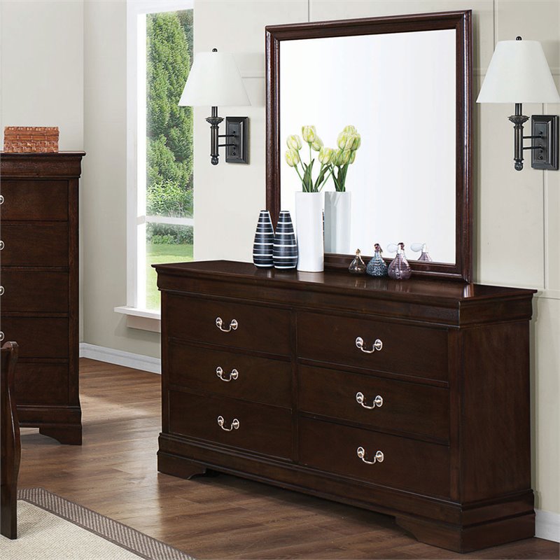 Pemberly Row 6-drawer Dresser with Dovetail Drawers in Cappuccino