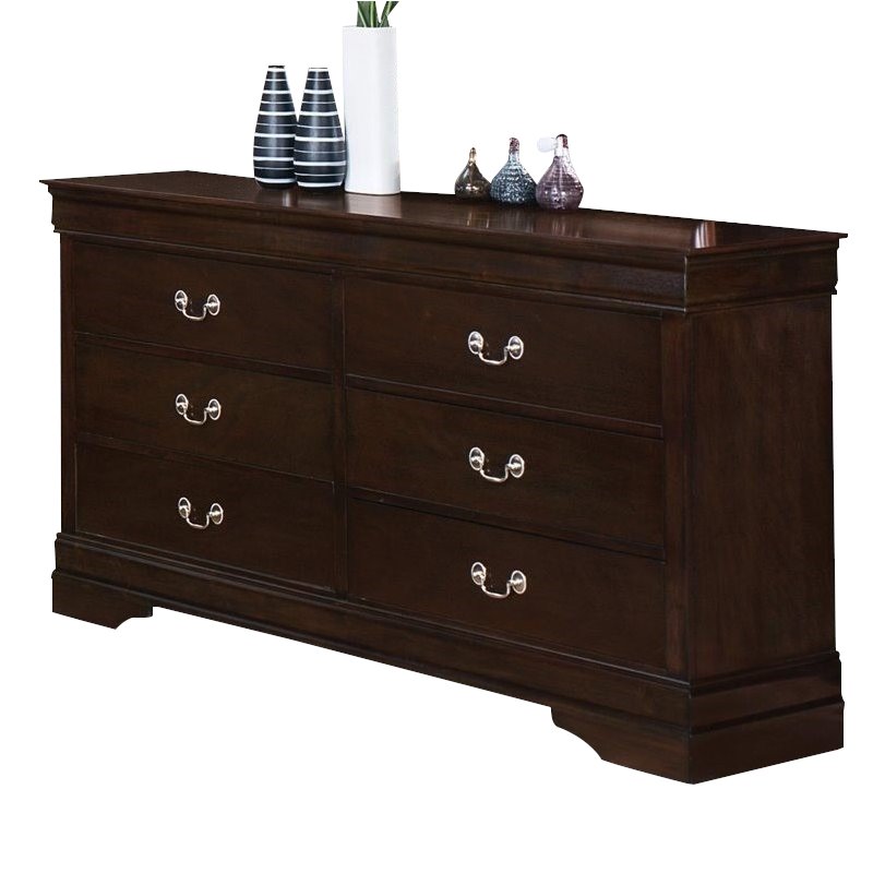 Pemberly Row 6-drawer Dresser with Dovetail Drawers in Cappuccino
