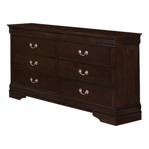 Pemberly Row 6-drawer Dresser with Dovetail Drawers in Cappuccino