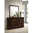 Pemberly Row 6-drawer Dresser and Rectangular Mirror in Cappuccino