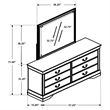 Pemberly Row 6-drawer Dresser and Rectangular Mirror in Cappuccino