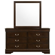Pemberly Row 6-drawer Dresser and Rectangular Mirror in Cappuccino