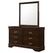 Pemberly Row 6-drawer Dresser and Rectangular Mirror in Cappuccino