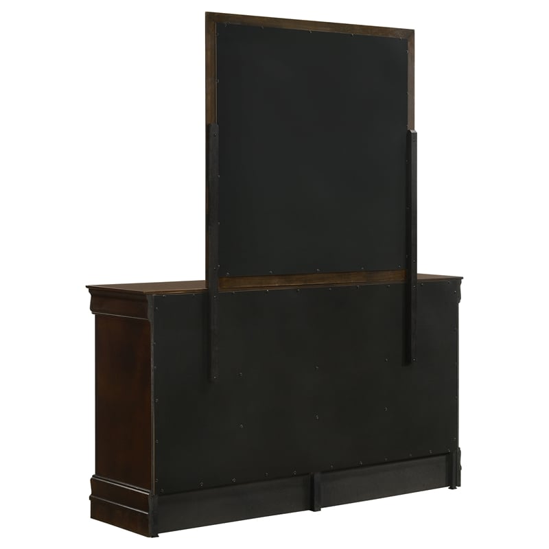 Pemberly Row 6-drawer Dresser and Rectangular Mirror in Cappuccino