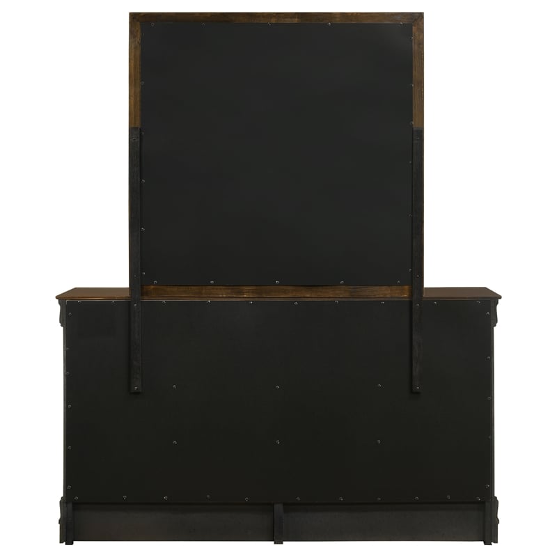 Pemberly Row 6-drawer Dresser and Rectangular Mirror in Cappuccino